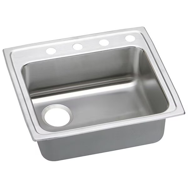 Lustertone Stainless Steel 22 X 19-1/2 X 5-1/2 Single Bowl Top Mount Ada Sink, Elkay, Mfr#: LRADQ221955L1